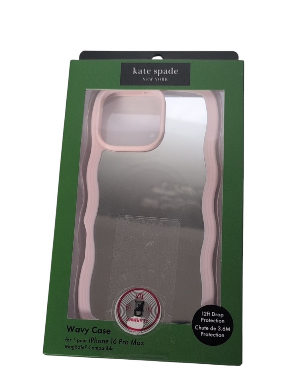 Kate Spade Pale Pink Wavy Mirror iPhone 16 Pro Max Phone Case